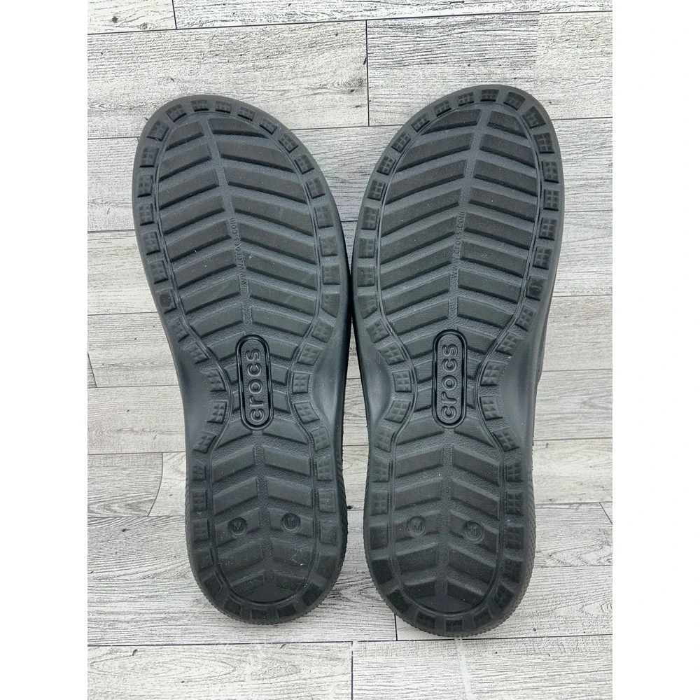 Crocs Mellow Recovery Slides Mens Size 11 Black Slip‎ On Comfort Sandals 208392